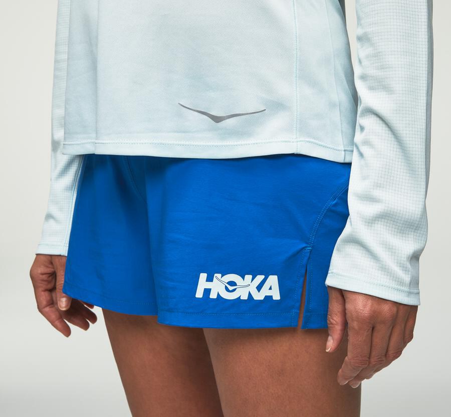 Hoka One One Top Kadın Mavi - Performance Long Sleeve - DK9874026